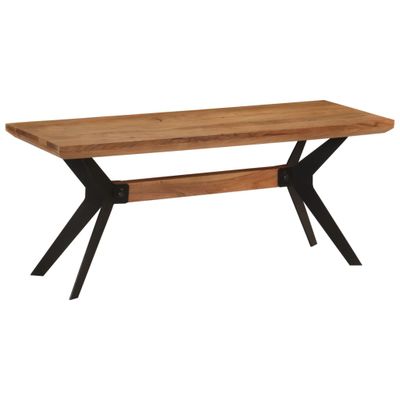 vidaXL Jedálenská lavica 110x40x46 cm masívne akáciové drevo a oceľ
