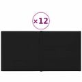 vidaXL Nástenné panely 12 ks čierne 30x15 cm látkové 0,54 m²