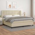 vidaXL Boxspring posteľ s matracom krémová 200x200 cm umelá koža