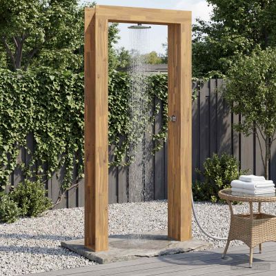 vidaXL Externá sprcha 226 cm Masívne akáciové drevo a nerezová oceľ