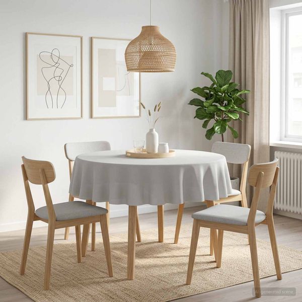 vidaXL Uterák na stôl 5 ks Okrúhly Biela Ø 140 cm