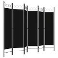 vidaXL Paraván so 6 panelmi, čierny 240x180 cm