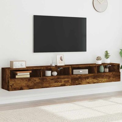vidaXL TV nástenné skrinky 2ks dymový dub 100x30x30cm kompozitné drevo