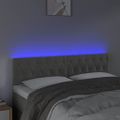 vidaXL Čelo postele s LED bledosivé 160x7x78/88 cm zamat