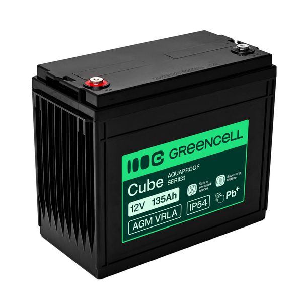 AGM12V135AH-H Green Cell AGM VRLA 12V 135Ah bezúdržbová batéria pre lode, fotovoltaiku a solárne pan