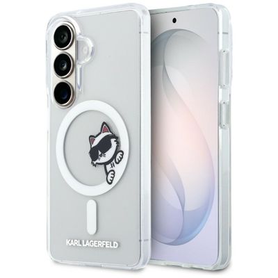 Puzdro Karl Lagerfeld IML Peekaboo Choupette MagSafe pre Samsung Galaxy S26 transparentné