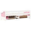 vidaXL denná posteľ s 3 zásuvkami bez matraca bielo-ružová 90x200 cm