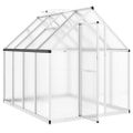 vidaXL Skleník so základovým rámom strieborný 224x169x195 cm hliník