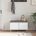vidaXL Predsieňová lavica s vankúšom s úložiskom Biely 80 x 38 x 46 cm