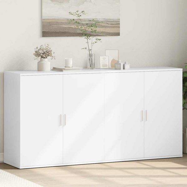 vidaXL Komody 2 ks biele 79x38x80 cm kompozitné drevo
