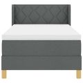 vidaXL Posteľ s pružinovým rámom Tmavo šedá 200 x 90 cm látka