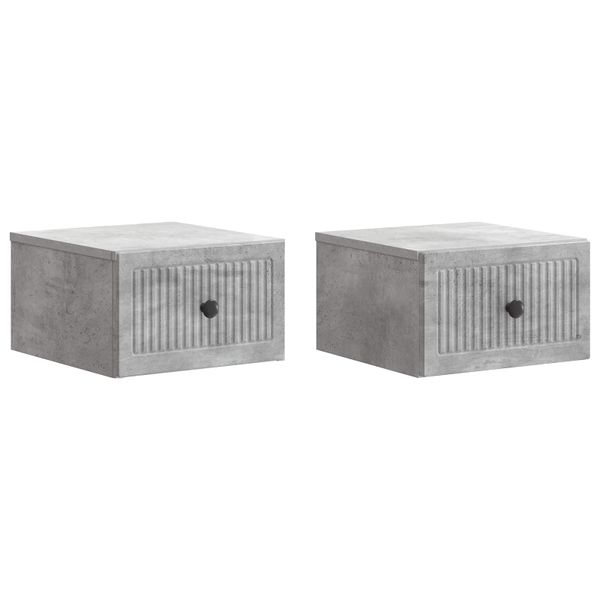 vidaXL Nástenná nočná skrinka 2 pcs Betónovo sivá 33 x 34,5 x 20 cm
