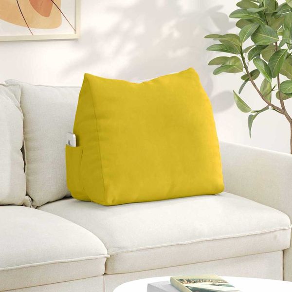 vidaXL Poduška na chrbát Žltá 60 x 20 x 50 cm Kordúrová tkanina