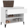 vidaXL Botník biely 70x36x60 cm spracované drevo