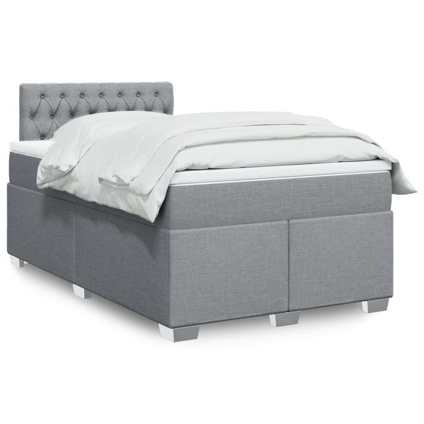 vidaXL Boxspring posteľ s matracom bledosivá 120x200 cm látka