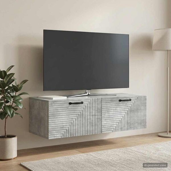 vidaXL Nástenná TV skrinka Nástenný Betónovo sivá 98 x 41 x 30 cm
