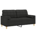 vidaXL 2-miestna pohovka s vankúšmi čierna 140 cm látka