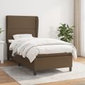 vidaXL Posteľný rám boxsping s matracom hnedý 80x200 cm látka
