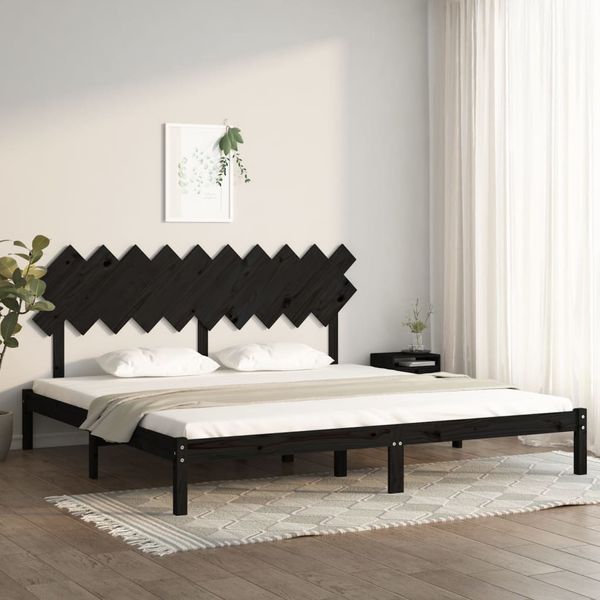 vidaXL Posteľný rám čierny 200x200 cm masívne drevo