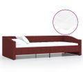 vidaXL Pohovka s matracom a USB vínová látková 90x200 cm