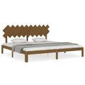 vidaXL Posteľný rám s čelom medovo-hnedý 200x200 cm masívne drevo