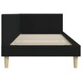 vidaXL Rohový rám postele Čierny 90 cm x 200 cm Tkanina a preglejka