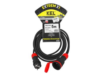 Predlžovací kábel KEL, 3x 1,5m, 5m IP54 hermetický uzatvárateľný