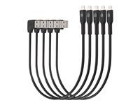 Kábel Lightning - USB s pinmi (samec) na Lightning s pinmi (samec) - 20 cm - čierna (balenie 5)