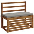 vidaXL Vankúš na lavičku SOEST 100% polyester Sivá 80 x 40 x 5 cm
