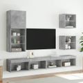 vidaXL TV skrinka s LED svetlami betónovo sivá 40,5x30x102 cm