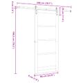 vidaXL Posuvné dvere 86 x 198,5 cm Borovicový masív Prírodná a čierna