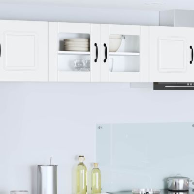 vidaXL Nástenný sklenený kabinet LUCCA Biela 80 x 31 x 40 cm