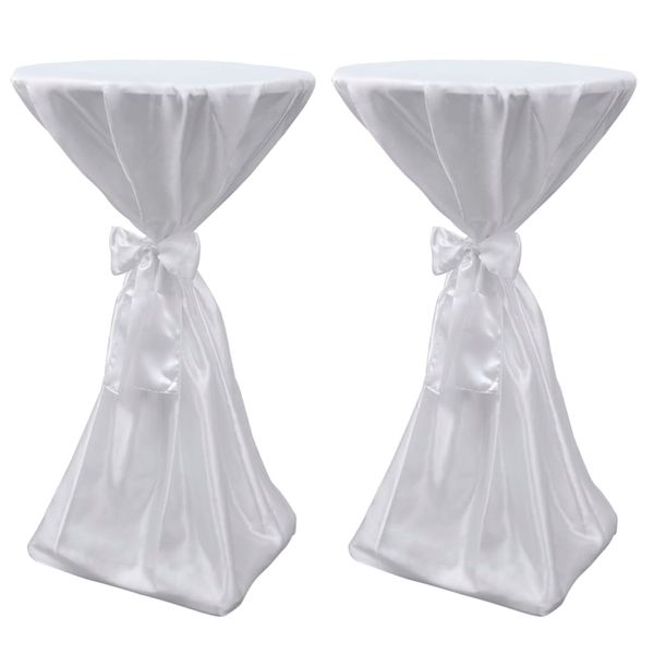 Biely návlek na stôl so stuhou, 60 cm, 2 ks