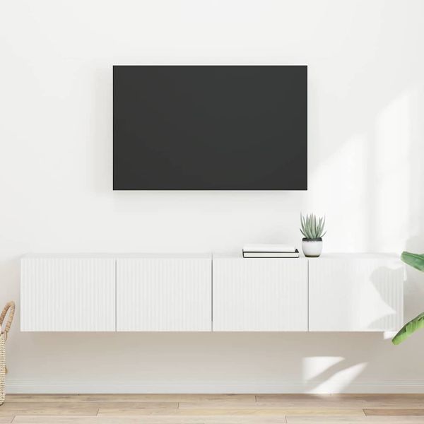 vidaXL TV nástenná skriňa Nástenný 2 pcs Biela 78,5 x 31 x 29,5 cm