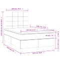 vidaXL Boxspring posteľ s matracom a LED krémová 120x190 cm látka