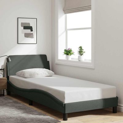 vidaXL Rám postele Dover tmavosivá 80x200 cm látka