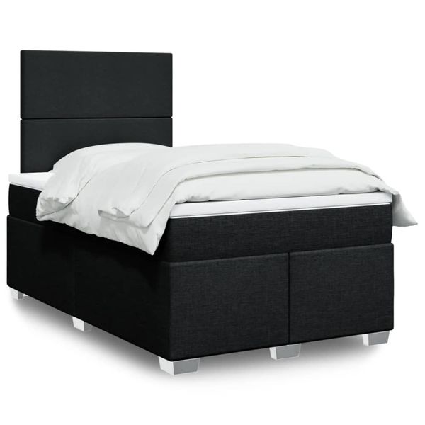 vidaXL Boxspring posteľ s matracom čierna 120x190 cm látka