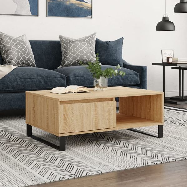 vidaXL Konferenčný stolík dub sonoma 90x60x35 cm kompozitné drevo