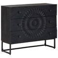 vidaXL Zásuvkový kabinet Čierny 75 x 30 x 65 cm