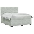 vidaXL Posteľ boxspring s matracom Svetlosivá 140 x 200 cm Zamat