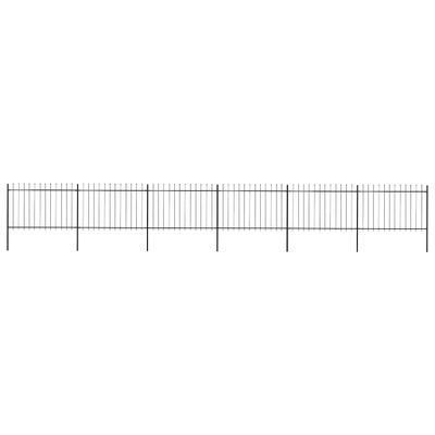 vidaXL Záhradný plot s vrchnou časťou z ocele 1005x120 cm čierny