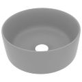 vidaXL Luxusné umývadlo, okrúhle, matné svetlosivé 40x15 cm, keramika