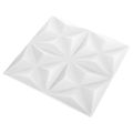 vidaXL Nástenné panely 24 ks 50 x 50 cm Origami Biele XPS Pena