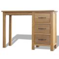 vidaXL Písací stôl s 3 zásuvkami 106x40x75 cm, dubový masív