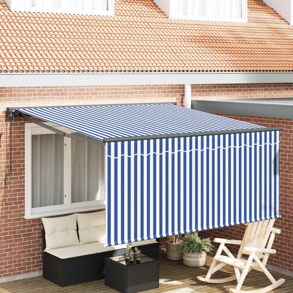 vidaXL Zatemniteľná markíza Modrá a biela 300 x 250 cm