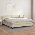 vidaXL Boxspring posteľ s matracom krémová 180x200 cm umelá koža