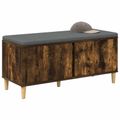 vidaXL Predsieňová lavica s vankúšom Údený Dub 100 x 38 x 46 cm