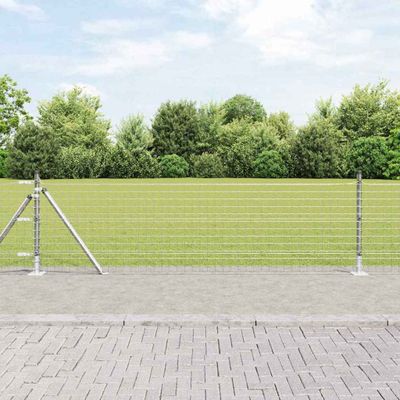 vidaXL Záhradný Euro plot s betónovým podkladom 10 x 0,4 m Strieborná