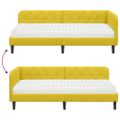 vidaXL Rohový rám postele Žltá 90 x 200 cm Zamat