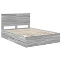 vidaXL Rám postele Sivý Sonoma 140 x 190 cm Inžinierske drevo
